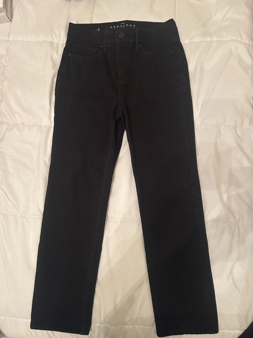 White House Black Market Black Ankle Straight Jeans sz 2